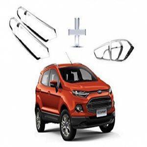 AUTO ATTIRE Premium Quality ECO Sport / Ecosport Chrome Plated head light / Tail Light cover combo