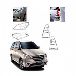 AUTO ATTIRE Premium Quality Innova Chrome Plated Head Light and Tail Light Cover Combo  Type 4