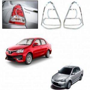 AUTO ATTIRE Premium Quality Etios Chrome Plated Tail Light Cover Garnish (02 Pcs)