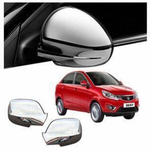 AUTO ATTIRE Premium Quality Zest Chrome Plated Mirror Cover (02 Pcs)