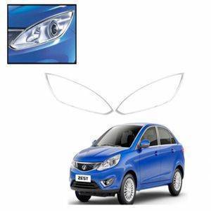 AUTO ATTIRE Premium Quality Zest Chrome Plated Head Light Cover (02 Pcs)
