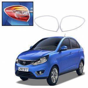 AUTO ATTIRE Premium Quality Zest Chrome Plated Tail Light Cover (02 Pcs)