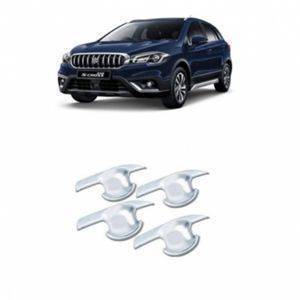 AUTO ATTIRE Premium Quality S Cross / S-Cross/ S.Cross  Chrome Plated Finger Bowl Guard Cover (04 Pcs)