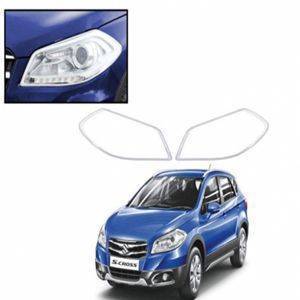 AUTO ATTIRE Premium Quality S Cross / S-Cross/ S.Cross Chrome Plated Head Light cover (02 Pcs)