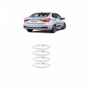 AUTO ATTIRE Premium Quality Xcent Chrome Plated Finger Bowl Cover Guard (04 Pcs)