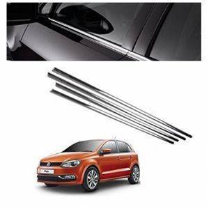AUTO ATTIRE Premium Quality POLO Chrome Plated Window Garnish / Half Door Garnish / Lower Garnish (04 Pcs)