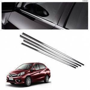 AUTO ATTIRE Premium Quality AMAZE 2018 Chrome Plated Window Garnish / Half Door Garnish / Lower Garnish (04 Pcs)