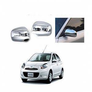 AUTO ATTIRE Premium Quality MICRA Chrome Plated Mirror Cover (02 Pcs)