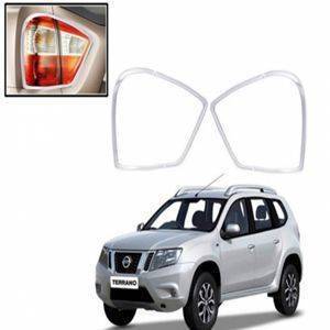 AUTO ATTIRE Premium Quality TERRANO Chrome Plated Tail Light Cover Garnish (02 Pcs)