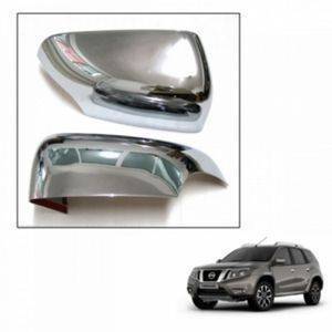 AUTO ATTIRE Premium Quality Terrano Chrome Plated Mirror Cover (02 Pcs)