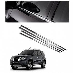 AUTO ATTIRE Premium Quality TERRANO Chrome Plated Window Garnish / Half Door Garnish / Lower Garnish (04 Pcs)