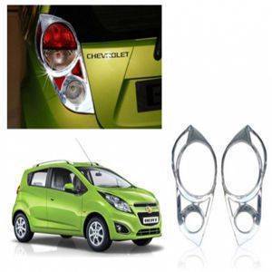 AUTO ATTIRE Premium Quality BEAT Chrome Plated Tail Light Cover Garnish (02 Pcs)