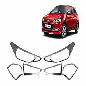 AUTO ATTIRE Premium Quality i20 ELITE Chrome Plated head Light and Tail Light Cover Combo (04 Pcs)