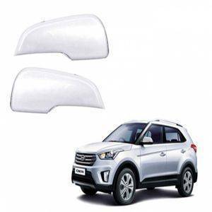AUTO ATTIRE Premium Quality CRETA Chrome Plated Mirror Cover (02 Pcs)