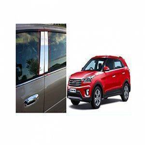 AUTO ATTIRE Premium Quality CRETA Chrome Plated Pillar Cover (04 Pcs)