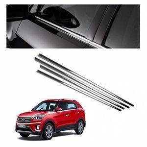 AUTO ATTIRE Premium Quality CRETA Chrome Plated Window Garnish / Lower Garnish / Half Door Garnish (04 Pcs)