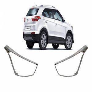 AUTO ATTIRE Premium Quality CRETA Chrome Plated Head Light Cover (02 Pcs)