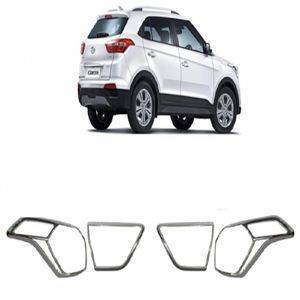 AUTO ATTIRE Premium Quality CRETA Chrome Plated Tail Light Cover (02 Pcs)