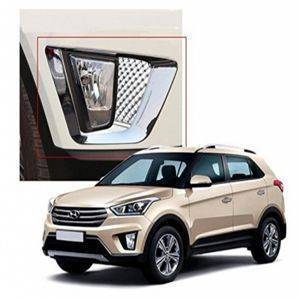 AUTO ATTIRE Premium Quality CRETA Chrome Plated Fog Lamp Cover (02 Pcs)