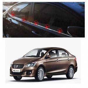 AUTO ATTIRE Premium Quality CIAZ Chrome Plated Window Garnish / Lower Garnish / Half Door Garnish (04 Pcs)