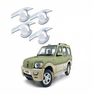 AUTO ATTIRE Premium Quality SCORPIO 2009- 2013 Chrome Plated Finger Bowl Guard Cover (04 Pcs)