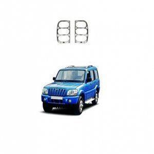 AUTO ATTIRE Premium Quality SCORPIO Chrome Plated Tail Light Cover Garnish (2002-2008) 02 Pcs