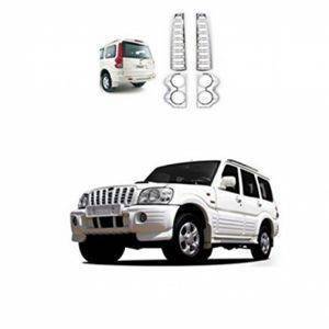 AUTO ATTIRE Premium Quality SCORPIO Chrome Plated Tail Light Cover Garnish (2009-2013) 02 Pcs