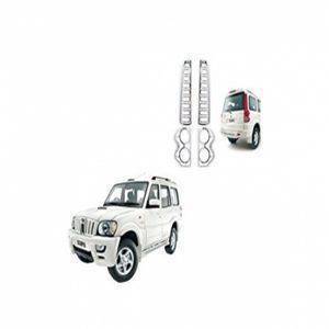 AUTO ATTIRE Premium Quality SCORPIO 2014 Chrome Plated Tail Light Cover Garnish (02 Pcs)