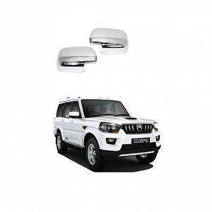 AUTO ATTIRE Premium Quality SCORPIO Chrome Plated Mirror Cover (2014 Model) 02 Pcs