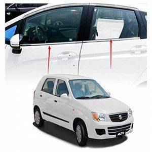 AUTO ATTIRE Premium Quality Alto Old Chrome Plated Window Garnish / Half Door Garnish / Lower Garnish (04 Pcs)