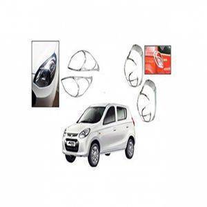 AUTO ATTIRE Premium Quality Alto 800 Chrome Plated Head Light  and Tail Garnish Cover Garnish Combo (04 Pcs)