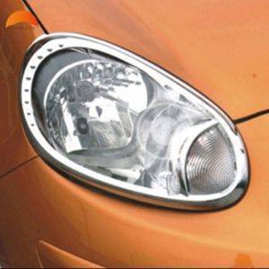 AUTO ATTIRE Premium Quality MICRA Chrome Plated Head Light Cover Garnish (02 Pcs)