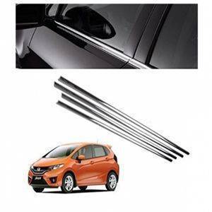 AUTO ATTIRE Premium Quality JAZZ Chrome Plated Window Garnish / Half Door Garnish / Lower Garnish (04 Pcs)