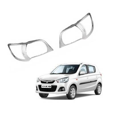 AUTO ATTIRE Premium Quality Alto K10 New Chrome Plated Head Light Cover Garnish 