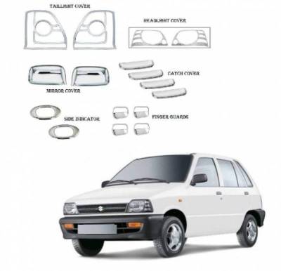 Car Chrome Combo Kit for Maruti 800 (Set of 6 items)