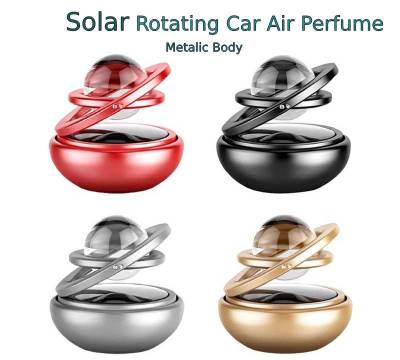 SOLAR ROTATING CAR AIR FRESHENER PERFUME (Metalic Body)