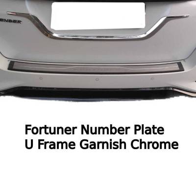 Premium Quality Fortuner Chrome Plated Number Plate U Frame Garnish