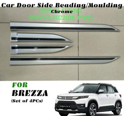 Car Side Beading Chrome for Maruti Brezza / Body Side Moulding - Chrome(Set of 4pcs)