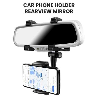 Car mobile holder with rear view mirror mount
