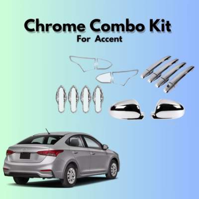  Verkoper Chrome Combo Kit for Hyndai Accent | Chrome Car Accessories (model 2018)