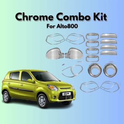 Verkoper Chrome Combo Kit for Maruti ALTO 800 | Chrome Car Accessories (model 2016)