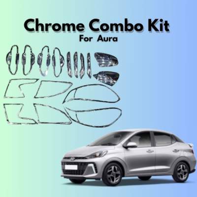  Verkoper Chrome Combo Kit for Hyundai Aura | Chrome Car Accessories (model 2024)