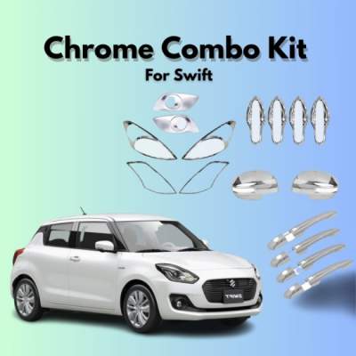 Verkoper Chrome Combo Kit for Maruti Swift | Chrome Car Accessories (model 2018)