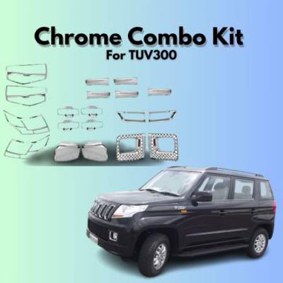  Verkoper Chrome Combo Kit for Mahindr TUV300 | Chrome Car Accessories (model 2015)