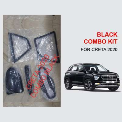 Verkoper Black Chrome Combo Kit for Hyundai Creta(Model 2020) | Garnish Accessories kit | Set of 5pcs